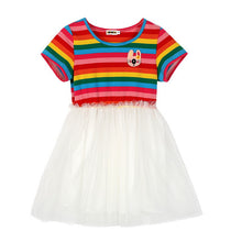 BOBORA Kids Baby Girl Toddler Rainbow Striped Tutu Dresses Girls Top Party Dress Outfit Clothes SM6