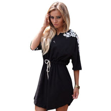 BOHO Women's Casual Short Shirt Dress Belted Short Sleeve V-Neck Beach Dresses SM6