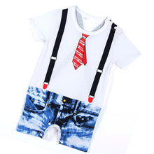 Baby Boys Short Sleeve Gentlemen Bodysuit Romper Suit Clothes SM6