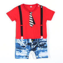 Baby Boys Short Sleeve Gentlemen Bodysuit Romper Suit Clothes SM6
