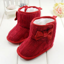 Baby Girl Boy Snow Boots Knit Bowknot Faux Fleece Soft Sole Kids Woolen Yam Knit Fur 3-18 Months SM6