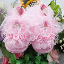 Baby Girls First Walkers Pink Flowers Lace born Baby Shoes Soft Sole 2 Colors  SM6