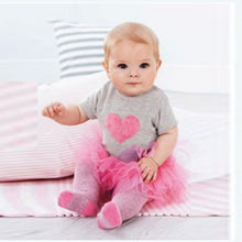 Baby Girls Toddler Puffy Tutu Dress Gauze Love Print Short Sleeve Dress Outfits Infant Clothing forSM6