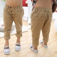 Baby Kids Boys Retro Clothes Khaki Casual Pants Straight Trousers 2-7Y Children Capris  SM6