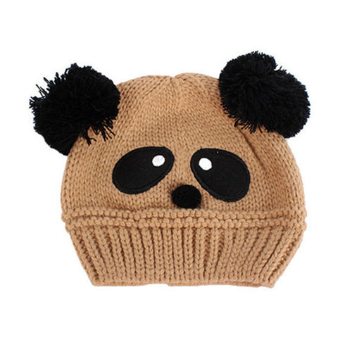 Baby Kids Cartoon Panda Ball Handmade Knitted Crochet Beanie Cap Hat New SM6