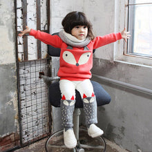 Baby Kids Girls Clothes Set Cotton Thick Velvet Outfits Long Sleeve T shirtsPants Cartoon SM6