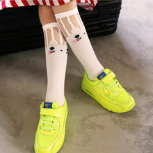 Baby Kids High Knee Socks School Cartoon Cat Lace Solid Stockings Leg Warmer For Girls Y2 SM6