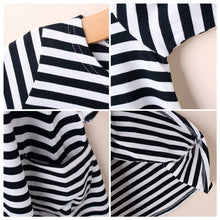 Baby  Mom Family Matching Outfits Dress Women Kids Pajamas Stripe Three Quater Sleeve Mother and Child Clothing SM6