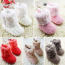 Baby Shoes Infants Crochet Knit Fleece Boots Wool Snow Crib Shoes Toddler Boy Girl Booties SM6