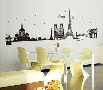Background the Eiffel Tower, the sitting room the bedroom decorates The fifth generation environmental protection wall stickers SM6