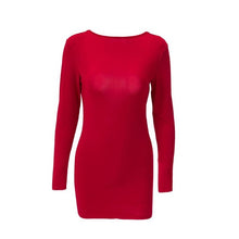 Backless Dress Long Sleeve Casual Cotton Solid Summer Dress Elegant Slim Red Dress Vestido Renda Roupas Feminina SM6