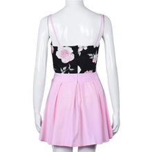 Backless Dress Off Shoulder Sleeveless Printing Floral V-Neck Short Dress Sexy Pink Dress Summer Vestidos Cortos#B719 SM6