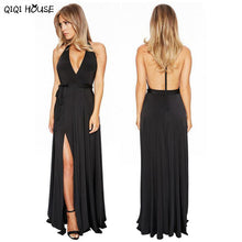 Backless Long Dress Sexy Women Sleeveless V-Neck Bodycon Dress Slim Sexy Black Maxi Dress Vestidos De Festa Vestido Longo#C102 SM6