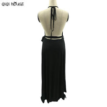 Backless Long Dress Sexy Women Sleeveless V-Neck Bodycon Dress Slim Sexy Black Maxi Dress Vestidos De Festa Vestido Longo#C102 SM6