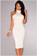 Backless Red Bodycon Sexy Party Formal Dress   Pencil Long Maxi Dress Elegant Sleeveless Turtleneck Dress SM6