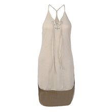 Backless Summer Dress Sexy V-Neck Sleeveless Halter Women Dress Solid Summer Beach Loose Dress Vestidos Curtos#121 SM6