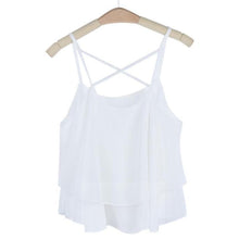 Backless Women Camis 2017 Summer Tops Cross Bandage Chiffon Summer Beach Crop Top Irregular Camisole Tomara Que Caia#121 SM6