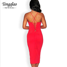 Backless Sexy Bodycon Dresses Clubwear  Sleeveless Red Party Dresses Deep V Neck Cheap Sexy Dress Club Wear SM6