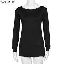 Backless Women Top Sexy Black Lace Hollow Out Blouse Long Sleeve Casual Loose Blouse Ladies Autumn Outwear Roupa Feminina#C928 SM6