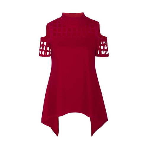 Backless Women Tshirt Hollow Out Women Summer FASHION Shirt Sexy Hollow Out Women Shirt Camiseta Femenina#B12 SM6