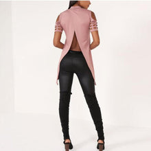 Backless Women Tshirt Hollow Out Women Summer FASHION Shirt Sexy Hollow Out Women Shirt Camiseta Femenina#B12 SM6