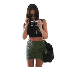 Bandage Elastic Women Pleated Skirt Slim Sexy Mini Pencil Skirts Clubwear Suitable Casual Formal Solid Color Clothing Black SM6