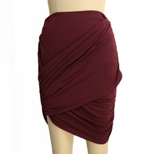 Bandage Elastic Women Pleated Skirt Slim Sexy Mini Pencil Skirts Clubwear Suitable Casual Formal Solid Color Clothing Black SM6