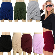 Bandage Elastic Women Pleated Skirt Slim Sexy Mini Pencil Skirts Clubwear Suitable Casual Formal Solid Color Clothing Black SM6
