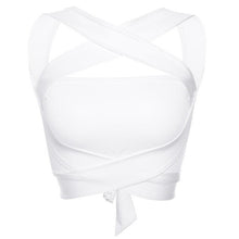 Bandage Tank Top Cross Bandage Hollow Out Women Cropped Tops Slim Black Sleeveless Halter Top Canotta Intima Donna#1521 SM6