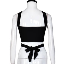 Bandage Tank Top Cross Bandage Hollow Out Women Cropped Tops Slim Black Sleeveless Halter Top Canotta Intima Donna#1521 SM6