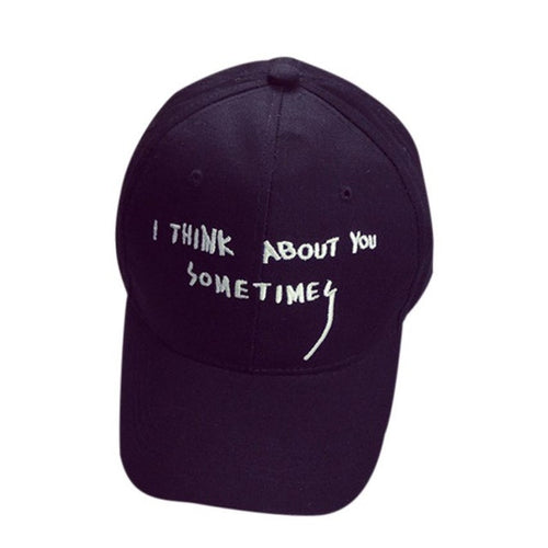 Baseball Cap Boys Girls I Think About You Sometimes Letter Embroidery Snapback Hip Hop Flat Hat #2132 SM6
