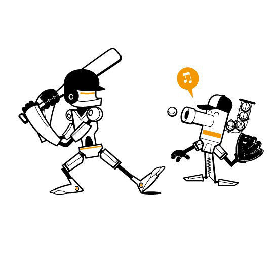 Baseball Robort Cartoon Boy's Children Room Decor Vinyl Wall Decal Sticker SM6