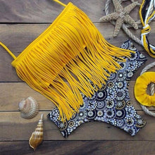 Bathing Swimsuit Padded Bra Sexy Ladies Summer Beachwear 2017 Fashion Tassel Swimsuit Women Set's Halter Bustier Bra #121 SM6