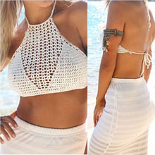 Beachwear Hollow Tank Crochet Bra Halter Vest Strap Crop Tops Super Sexy Women Tops White Black SM6