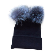 Beanie Women Double Fur Pompom Removable Ball Kawaii Women Knitted Winter Hats Warm Outwear Gorros Mujer Invierno#A11 SM6