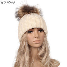 Beanie Women Winter Hats Warm Crochet Soft Kintted Wool Women Hat Out Door Fur Pompom Gorros Mujer Invierno#C103 SM6