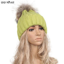 Beanie Women Winter Hats Warm Crochet Soft Kintted Wool Women Hat Out Door Fur Pompom Gorros Mujer Invierno#C103 SM6