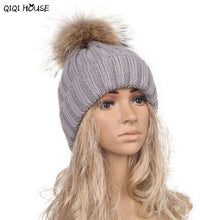 Beanie Women Winter Hats Warm Crochet Soft Kintted Wool Women Hat Out Door Fur Pompom Gorros Mujer Invierno#C103 SM6