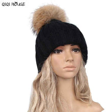 Beanie Women Winter Hats Warm Crochet Soft Kintted Wool Women Hat Out Door Fur Pompom Gorros Mujer Invierno#C103 SM6