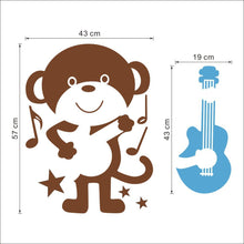 Bear Music breaks  NEW Bedroom Living Room Backdrop Removable Waterproof Vinyl home decor wall stickers for kids rooms SM6
