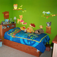 Bear owl deer squirrel bird animal wall stickers for kids room decorations cartoon wall art zoo children wall decals 9089. 3.5 SM6