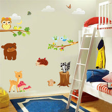 Bear owl deer squirrel bird animal wall stickers for kids room decorations cartoon wall art zoo children wall decals 9089. 3.5 SM6