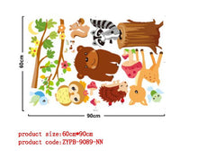 Bear owl deer squirrel bird animal wall stickers for kids room decorations cartoon wall art zoo children wall decals 9089. 3.5 SM6
