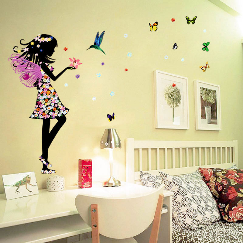 Beautiful Butterfly Elf Arts Wall Sticker For Kids Rooms Home Decor Backdrop Wall  SM6