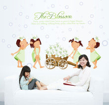 Beautiful Girl Butterfly Flowers Art Wall Stickers For Home Decor DIY Personality Mural Child Rooms Wall Decoration Wallpaper SM6