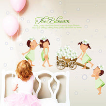 Beautiful Girl Butterfly Flowers Art Wall Stickers For Home Decor DIY Personality Mural Child Rooms Wall Decoration Wallpaper SM6