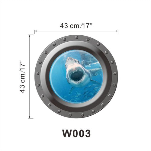 Beautiful sky tropical ocean 3D window view blue sea home decor wall sticker creative scenery living room office decals stickers SM6