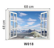 Beautiful sky tropical ocean 3D window view blue sea home decor wall sticker creative scenery living room office decals stickers SM6