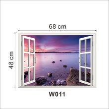 Beautiful sky tropical ocean 3D window view blue sea home decor wall sticker creative scenery living room office decals stickers SM6