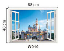 Beautiful sky tropical ocean 3D window view blue sea home decor wall sticker creative scenery living room office decals stickers SM6